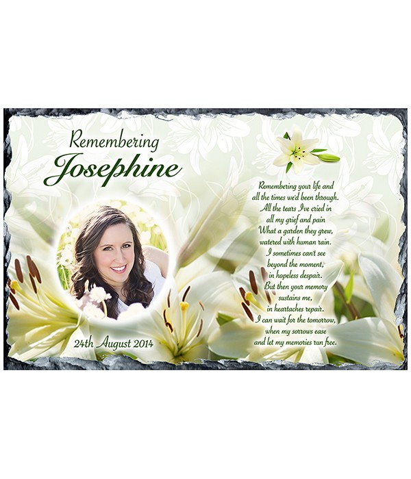 Remembrance Slate Lily & Photo