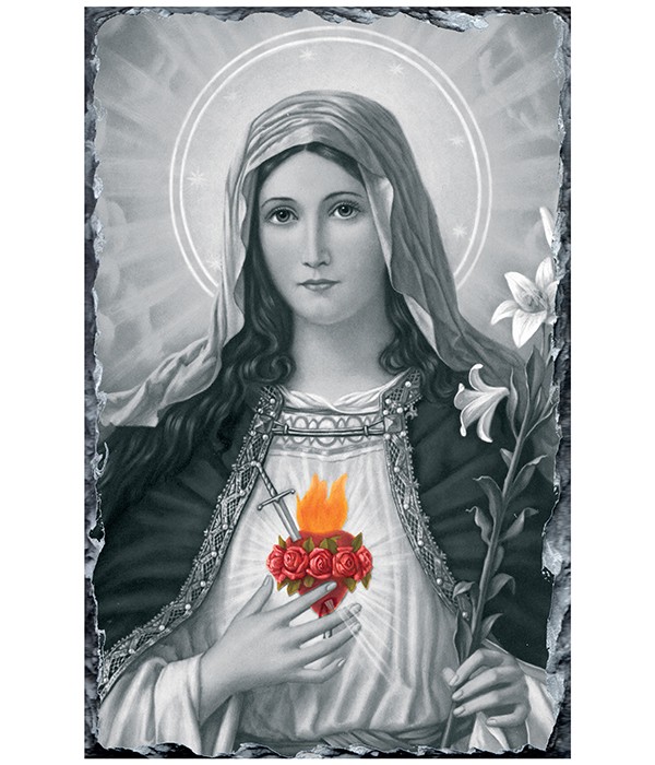 Immaculate Heart of Mary Black & White Large Slate
