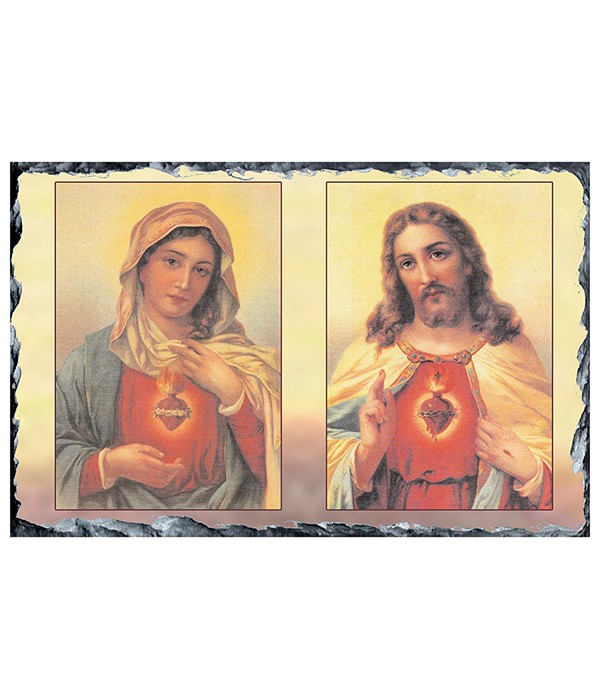 Blessed Mary & Sacred Heart Colour (003) Large Slate