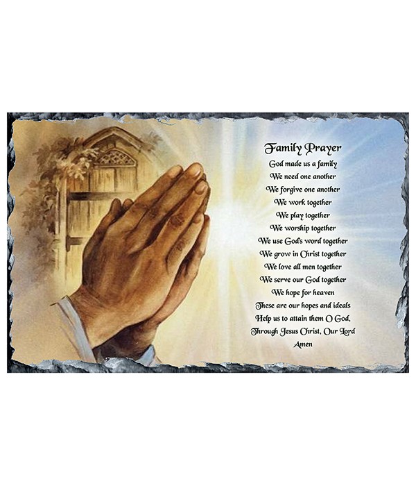 Family Prayer Large Slate
