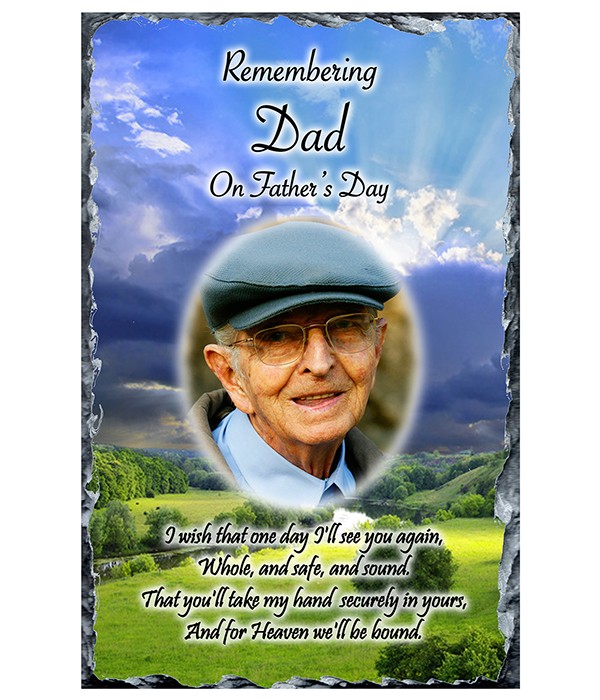 Remembrance Slate Meadow & Sunlight with Photo
