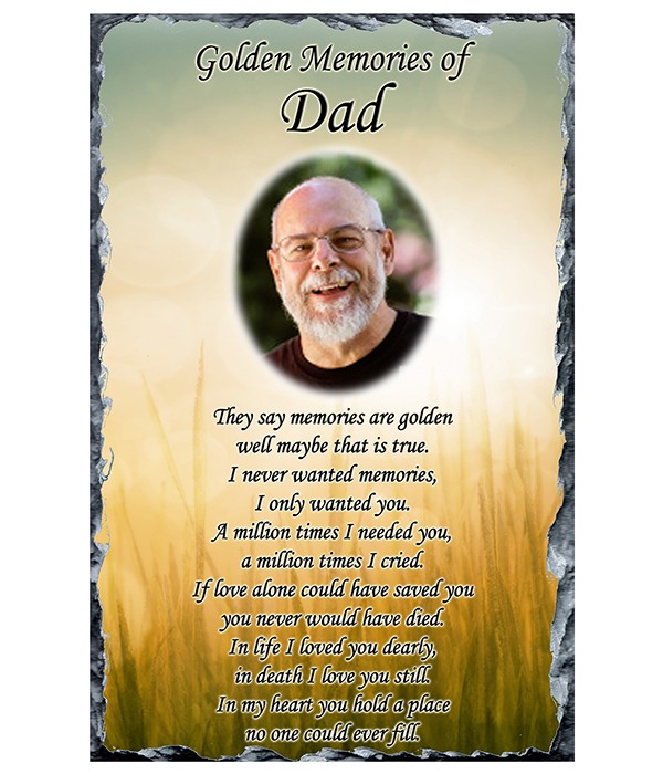 Remembrance Slate Golden Memories Field & Photo
