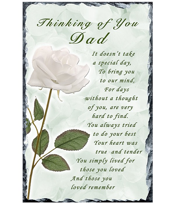 White Rose Thinking of You Remembrance Slate