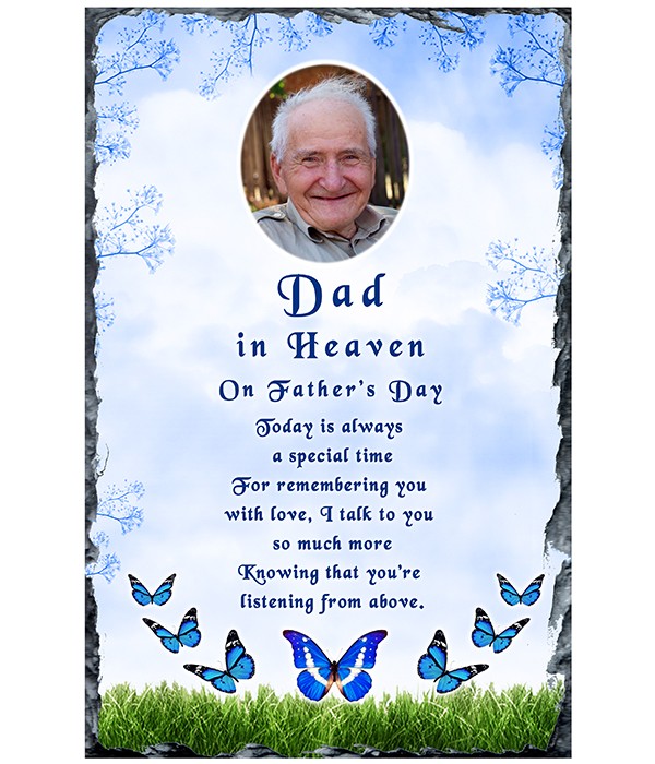 Remembrance Slate Blue Butterfly & Photo