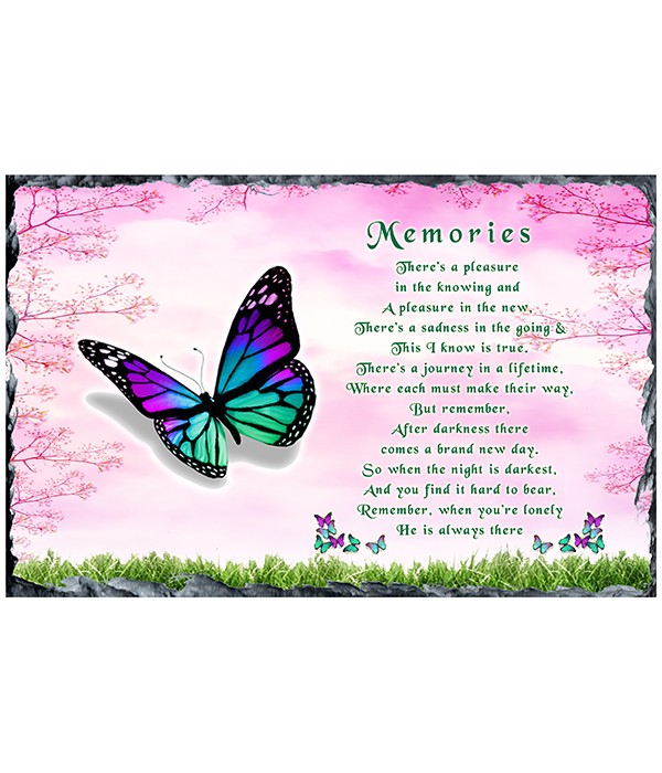 Remembrance Slate Memories Butterfly (Landscape)