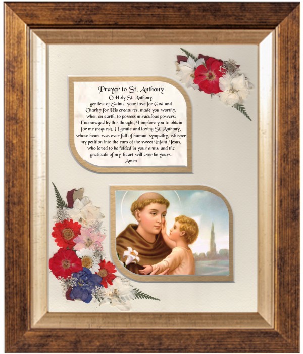St. Anthony Prayer, Flowers & Verse & Photo Forever Frame