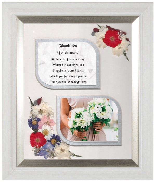 Wedding Thank You Bridesmaid Flowers & Verse & Photo Forever Frame