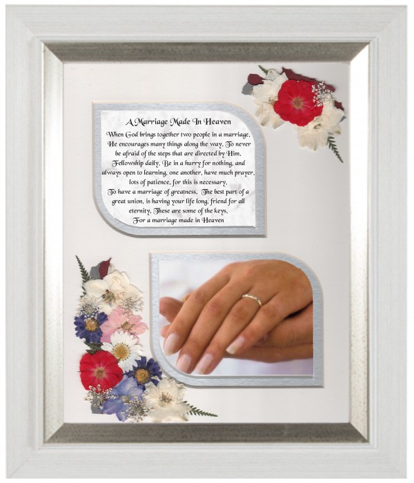 Marriage Made in Heaven, Flowers & Verse & Photo Forever Frame