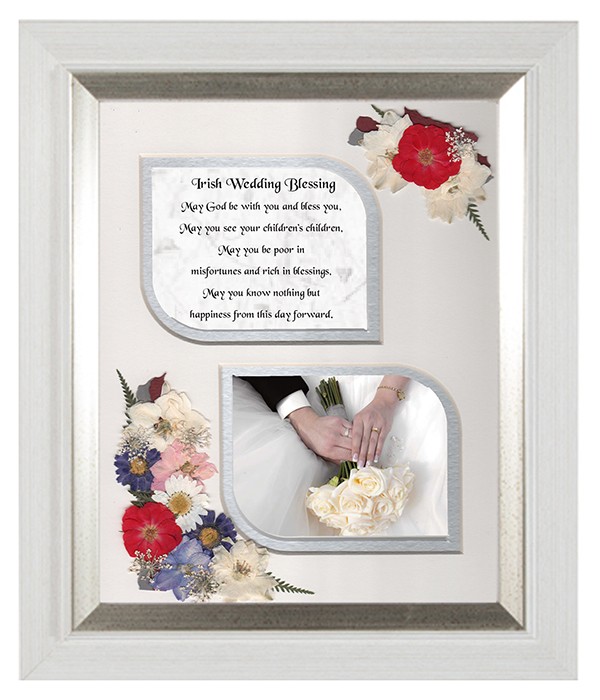 Irish Wedding Blessing, Flowers & Verse & Photo Forever Frame
