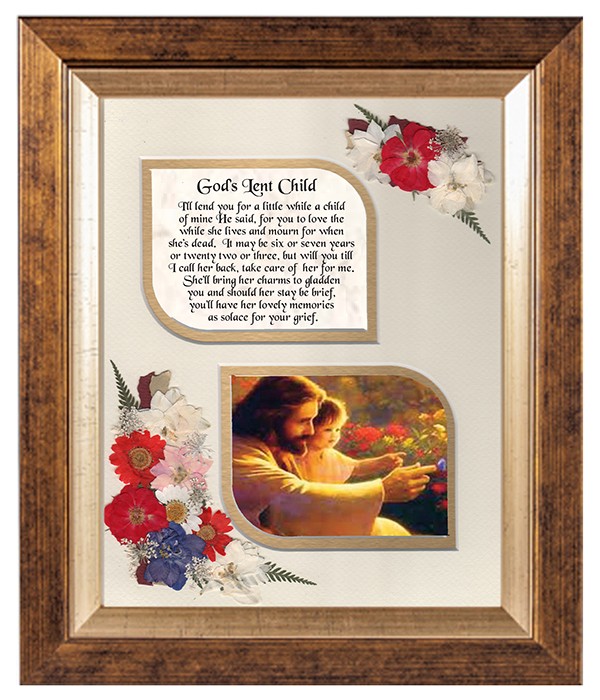 God's Lent Child (Female), Flowers & Verse & Photo Forever Frame