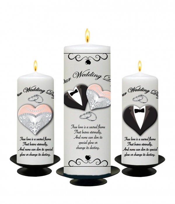Tux & Gown Set (1 x 9 inch & 2 x 6 inch Candles)