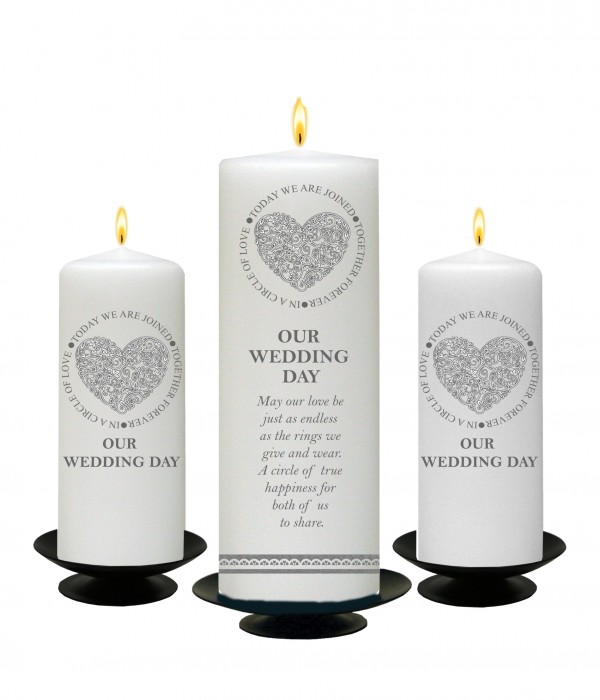 Circle of Love Gold Set (1 x 9 inch & 2 x 6 inch Candles)