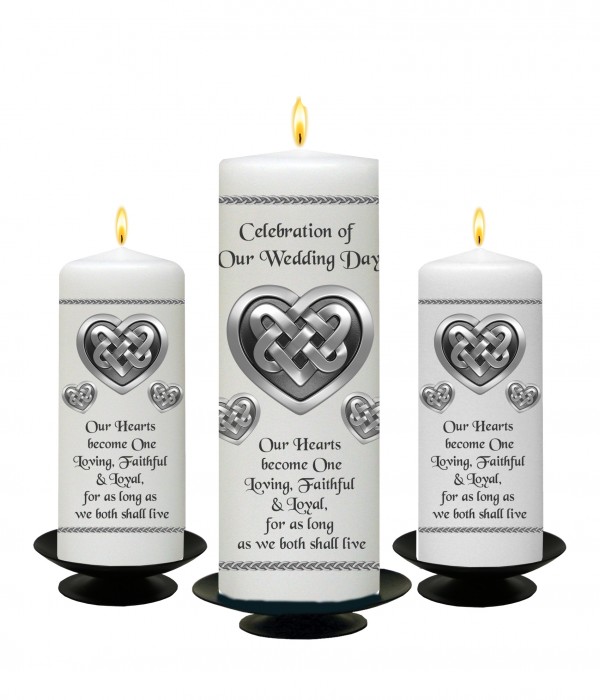 Celtic Heart Set (1 x 9 inch & 2 x 6 inch Candles)