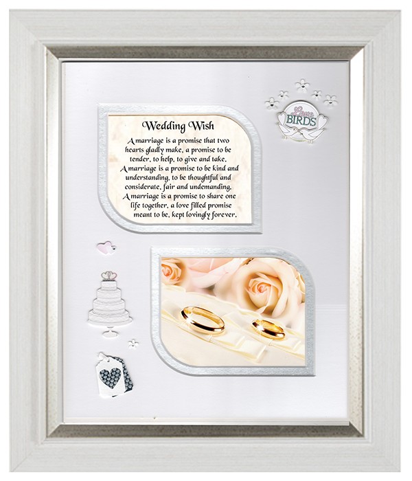 Wedding Wish, Flowers & Verse & Photo Forever Frame
