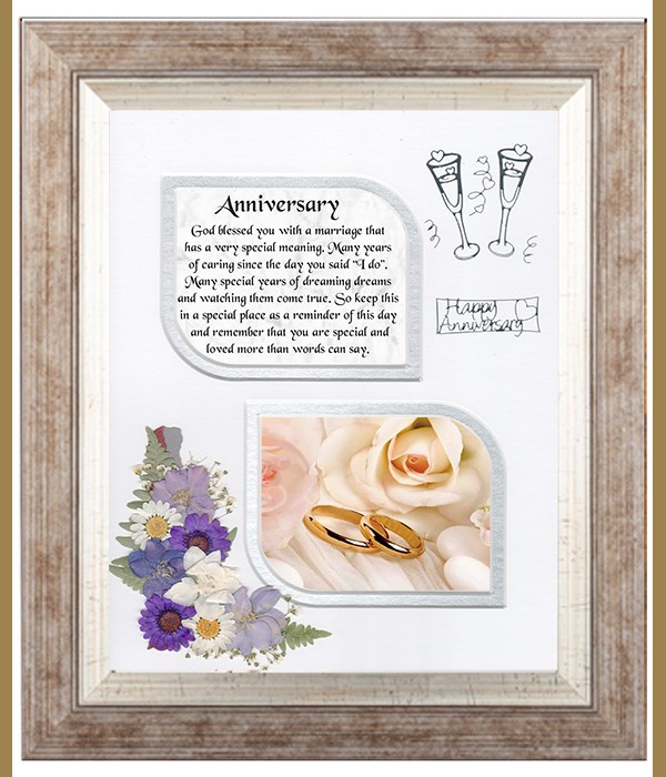 Anniversary, Flowers & Verse & Photo Forever Frame