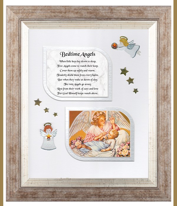 Bedtime Angel Boy, Flowers & Verse & Photo Forever Frame