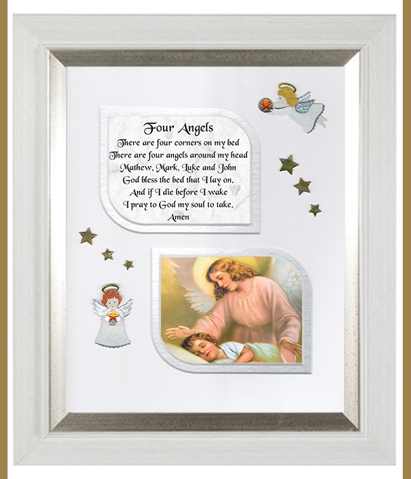 Four Angels, Flowers & Verse & Photo Forever Frame