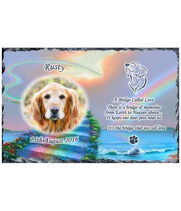 Remembrance Slate Photo Stairway & Paws DOG