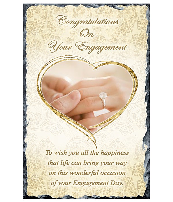 Engagement Ornate Heart & ring Slate