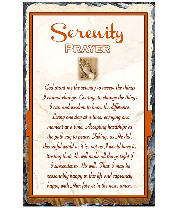 Praying Hands Serenity Prayer Slate