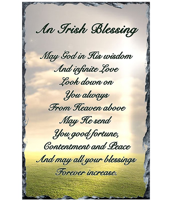 Clouds & Cross - An Irish Blessing Slate
