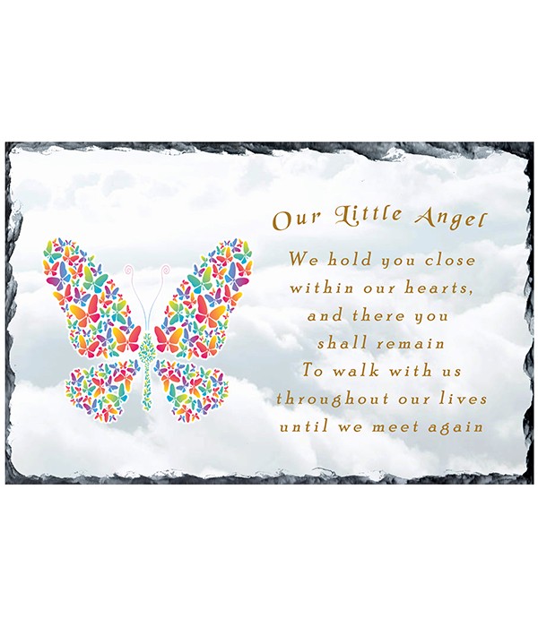 Remembrance White Clouds Heavens Butterfly Slate