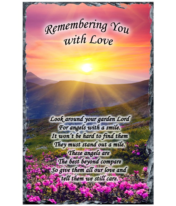 Remembrance Sunset & Flowers Slate