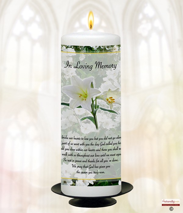 Remembrance Candle White Flower