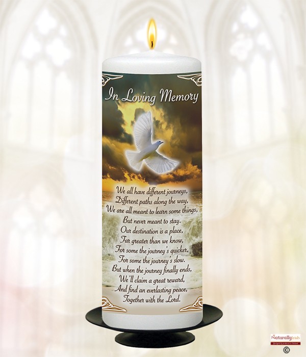 Dove & Waves Gold Remembrance Candle