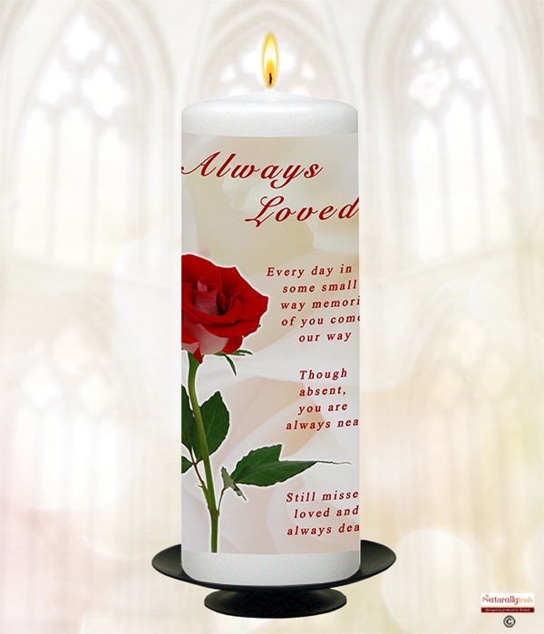 Single Red Rose Remembrance Candle
