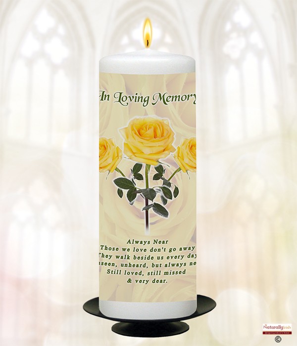 Yellow Roses Remembrance Candle