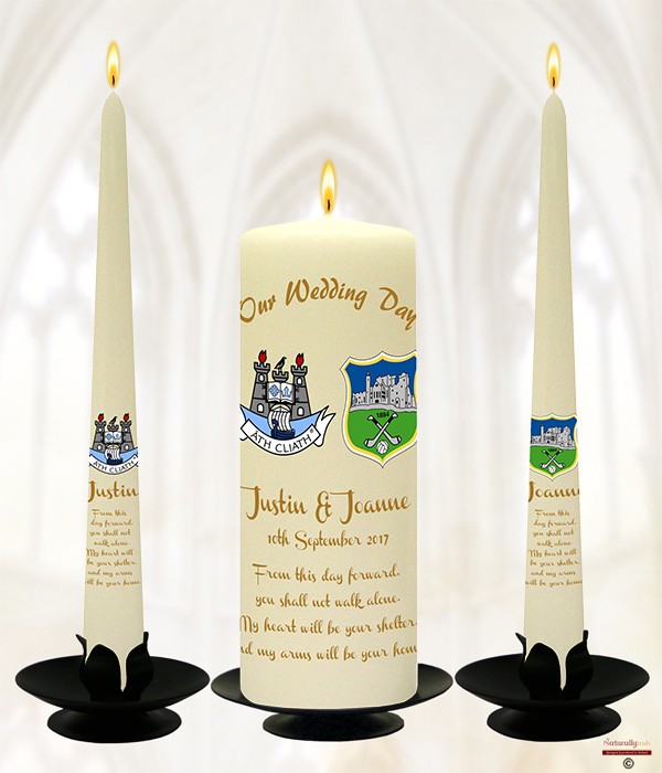 County Crest Gold on Ivory Wedding Set