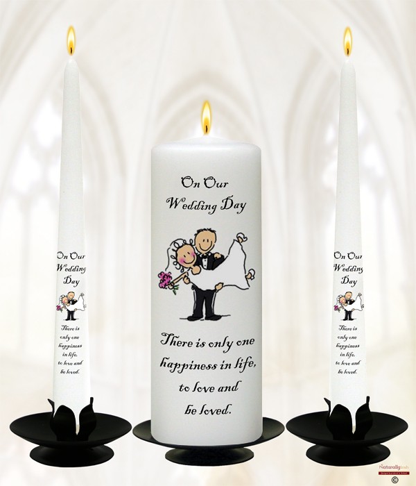 Holding Girl Cartoon Wedding Candles