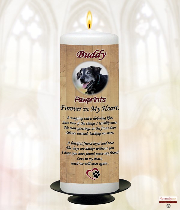 Pawprints Photo Remembrance Candle
