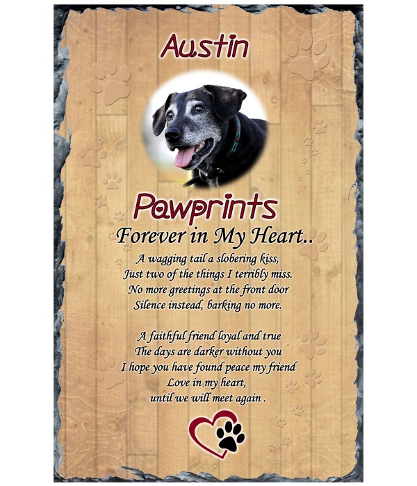 Remembrance Photo Slate Pawprints