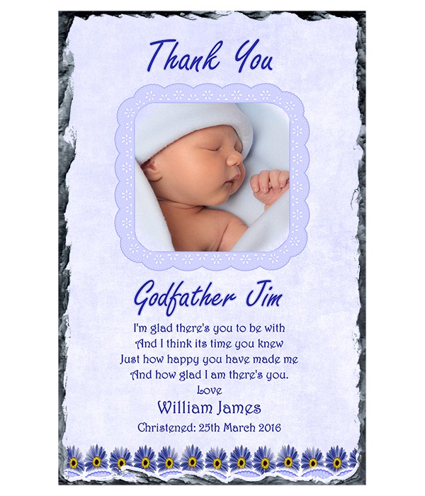 Godfather Thank you & Photo Personalised Slate