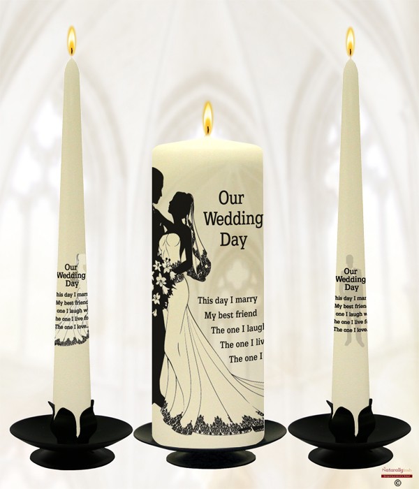 Bride & Groom Silhouette Wedding Candles