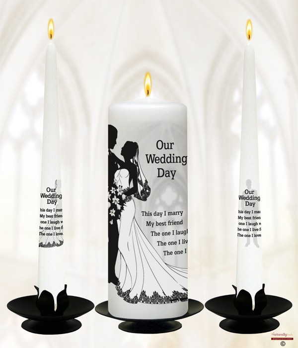 Bride & Groom Silhouette Wedding Candles