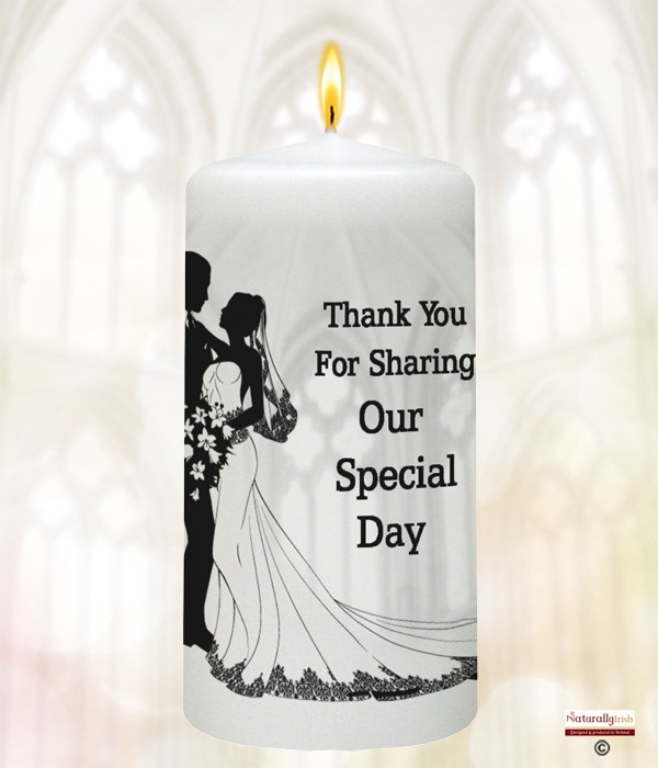 Bride & Groom Silhouette Favour (White)