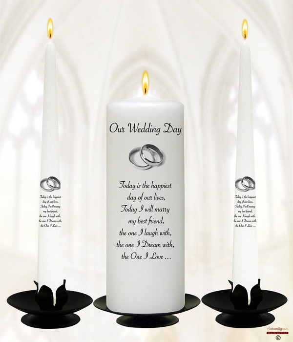 Elegant Silver Rings Wedding Candles