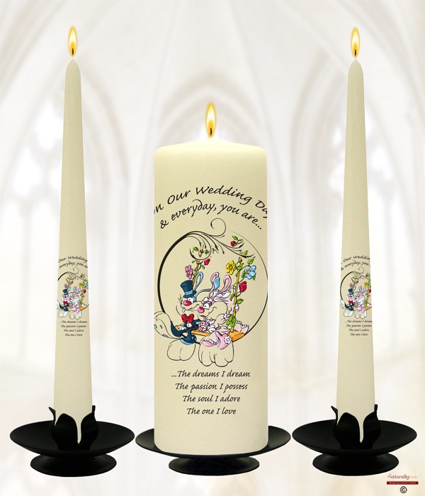 Bunny Swing Wedding Candles