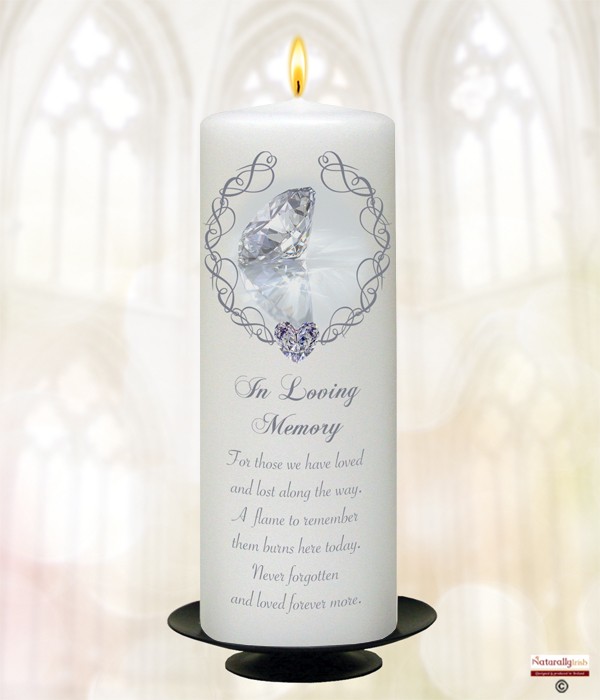 Diamond Silver Wedding Remembrance Candle