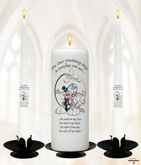 Bunny Love Wedding Candles