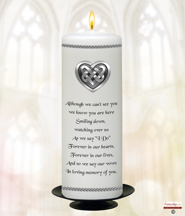 Celtic Heart Silver Wedding Remembrance Candle