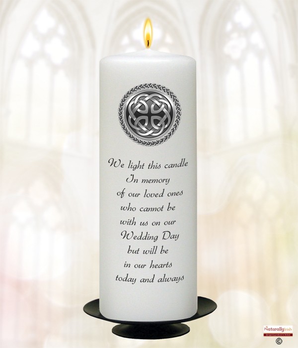 Celtic Shield Silver Wedding Remembrance Candle