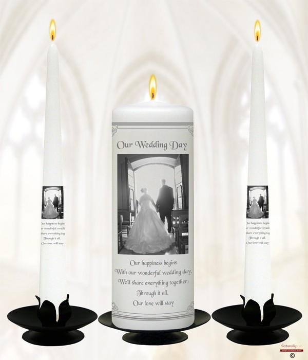Church Door Silver Wedding Candles