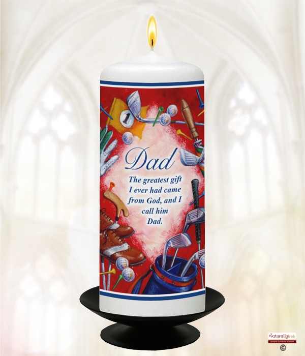 Red Golf & Photo Candle (White) 6 inch