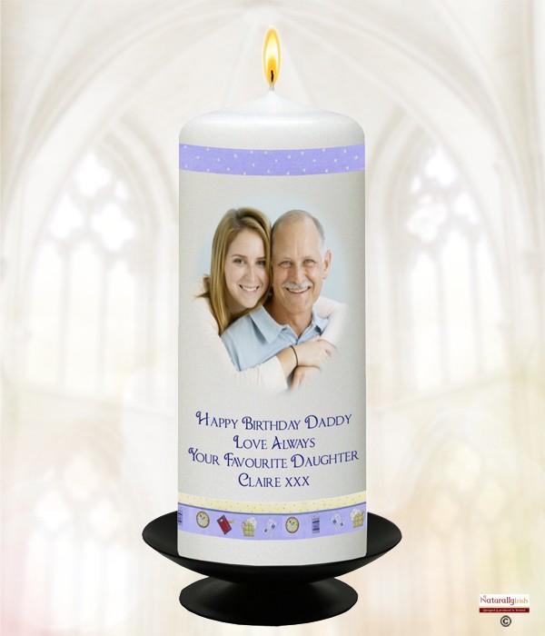 Hobby Male Chair Photo Candle (White) 6 inch