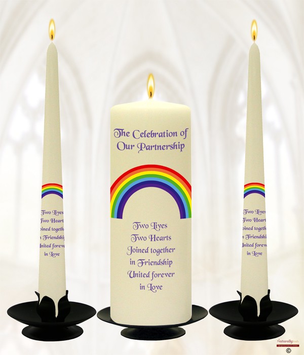 Rainbow Arc Wedding Candle Set