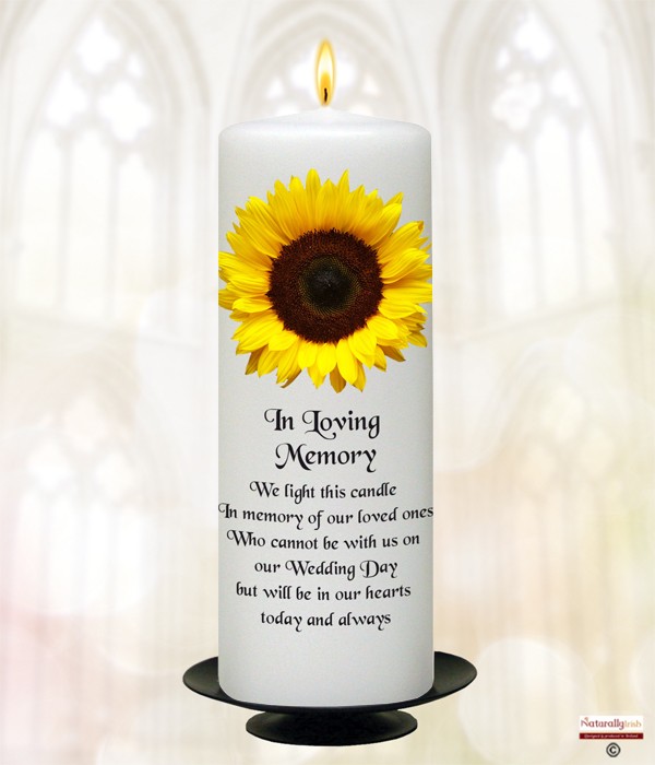 Sunflower Silver Wedding Remembrance Candle